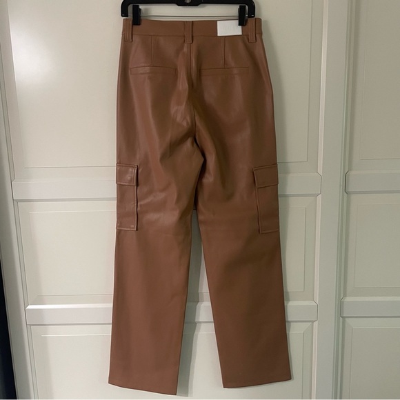PISTOLA Cassie Brown Faux-Leather Cargo Pants 20981 - Picture 3 of 11